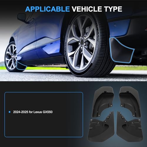 Image of ECCPP Front & Rear 4Pcs Mud Flaps Splash Guards Replacement for 2024-2025 for Lexus GX550 3.4L Mud Guards