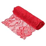 MECCANIXITY 7.1 Inch Wide 3 Yard Lace Ribbon Floral Pattern Red Lace Trim Ribbon for DIY Crafts, Gift Wrapping Bouquets, Wedding Decor, and Sewing Making