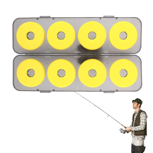 OUDQFCJ 8 Pezzi Bobine da Pesca in Schiuma, Bobina di Schiuma di Pesca, Avvolgi Lenza da Pesca, Lenza di Pesca Stoccaggio,Mulinelli di Schiuma Imballate in Scatola di Plastica