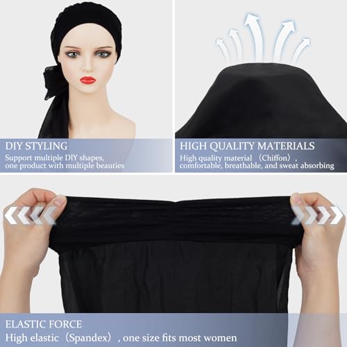 FADACHY Headwear Turbans for Women - Lightweight Head Scarf for Women's Hair Chiffon Elegant Headwraps Hats2