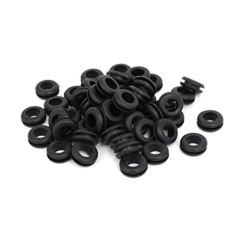 uxcell Rubber Ring Sealing Grommet Electrical Wiring Gasket Black 10mm Inner Dia 50pcs