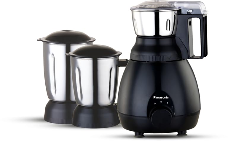 Image of Panasonic Mixer Grinder For Kitchen MX-GN5003 TRIMAX Series Powerful 750W |3 Jars Stainless Steel Multipurpose Chutney-Mill-& Blender Jars| Warranty 2 Years on Product & 5 Years on Motor (Black) | 750W Powerful Motor, 3 Stainless Steel Jars, Chutney Mill & Blender Jars, 2 Year Product Warranty, 5 Year Motor Warranty