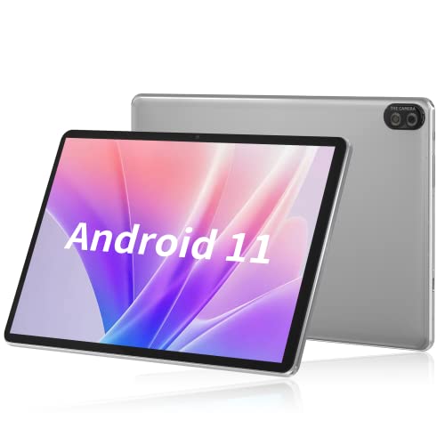 SGIN Tablette 10,1 Pouces 4 Go RAM 64 Go ROM, Tablette Tactile 8-Coeurs, Android 11, IPS 800 * 1280 FHD, Caméra 2MP + 5MP, BT 5.0/Type-C, 2.4G / 5G WiFi, GPS + SIM, TF (Étendu à 128GB) Cover