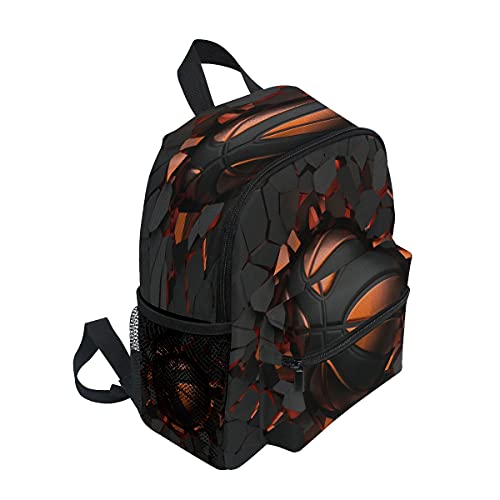 AUUXVA Art Painting Sport Basketball Crash Kids Backpack Boys Girls Toddler Bookbag for Elementary School Kindergarten Preschool Children Travel With Chest Strap2