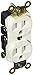 Hubbell HBL5252W Duplex Receptacle, Industrial Grade, 15 amp, 125V, 5-15R, White