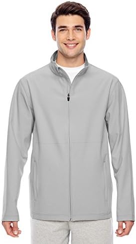 TEAM 365 Mens Leader Soft Shell Jacket, Small, Sport Silver