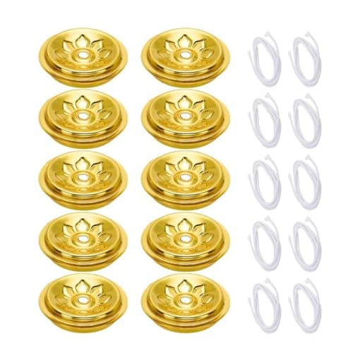 Oil Lamp Wick - Cotton 20cm 4cm Holder | 20 Pieces Candle Wick Holder Flower Design, Oil Lamp Accessories | Replacement Wicks Set For Home Decoration Buddhist Supplies Family Use