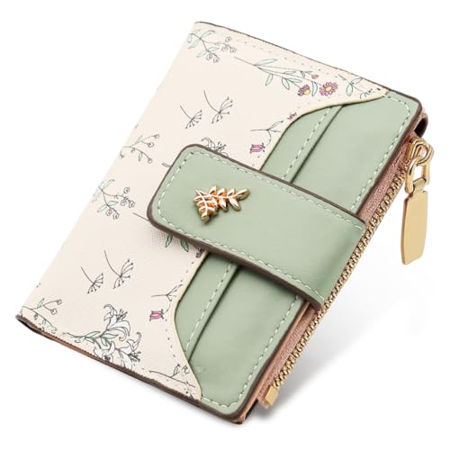 Image of PALAY Small Wallet for Women Stylish PU Leather Boho Flower Mini Ladies Purse with 7 Card Slots, 1 ID Window, 1 Zipper Coin Pocket Credit Card Holder Wallet Gift Bifold Wallets for Woman