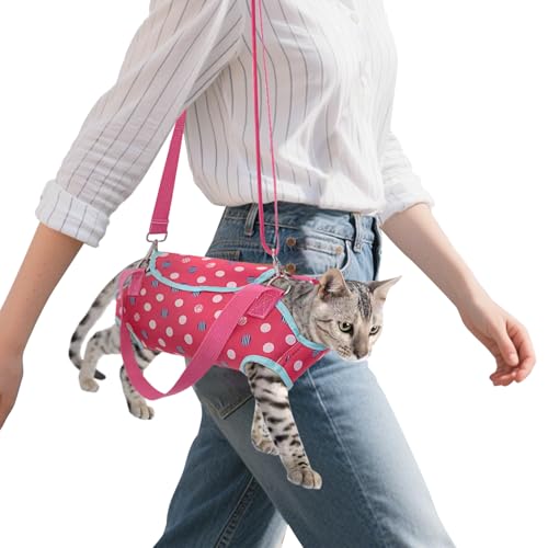 Mochila Perro Pequeña y Transpirable, Transportin Perro Pequeño para Paseos, Bolsa para Gatos, Bolsa para Transportar Gatos para de hasta 2.5 para Paseos, Viajes, Compras, Rosa