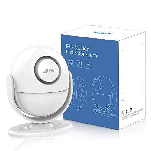 CPVAN Motion Sensor Alarm with Siren, Remote Control Wireless Infrared DIY PIR Motion Detector