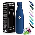 HoneyHolly Borraccia Termica Bambini, Senza BPA, Borraccia Termiche, 500ML Acciaio Inossidabile 18/8, Bottiglia Termica A Prova di Perdite, Termos per Scuola, Campeggio, Sport-Blu Scuro