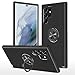 AENOCH [HiddenRing-S] Funda para Samsung Galaxy S22 Ultra 5G con Soporte para Anillo [Funciona con El Montaje De Coche Magnético] PC y Funda Protectora TPU Resistente a Golpes, Negro