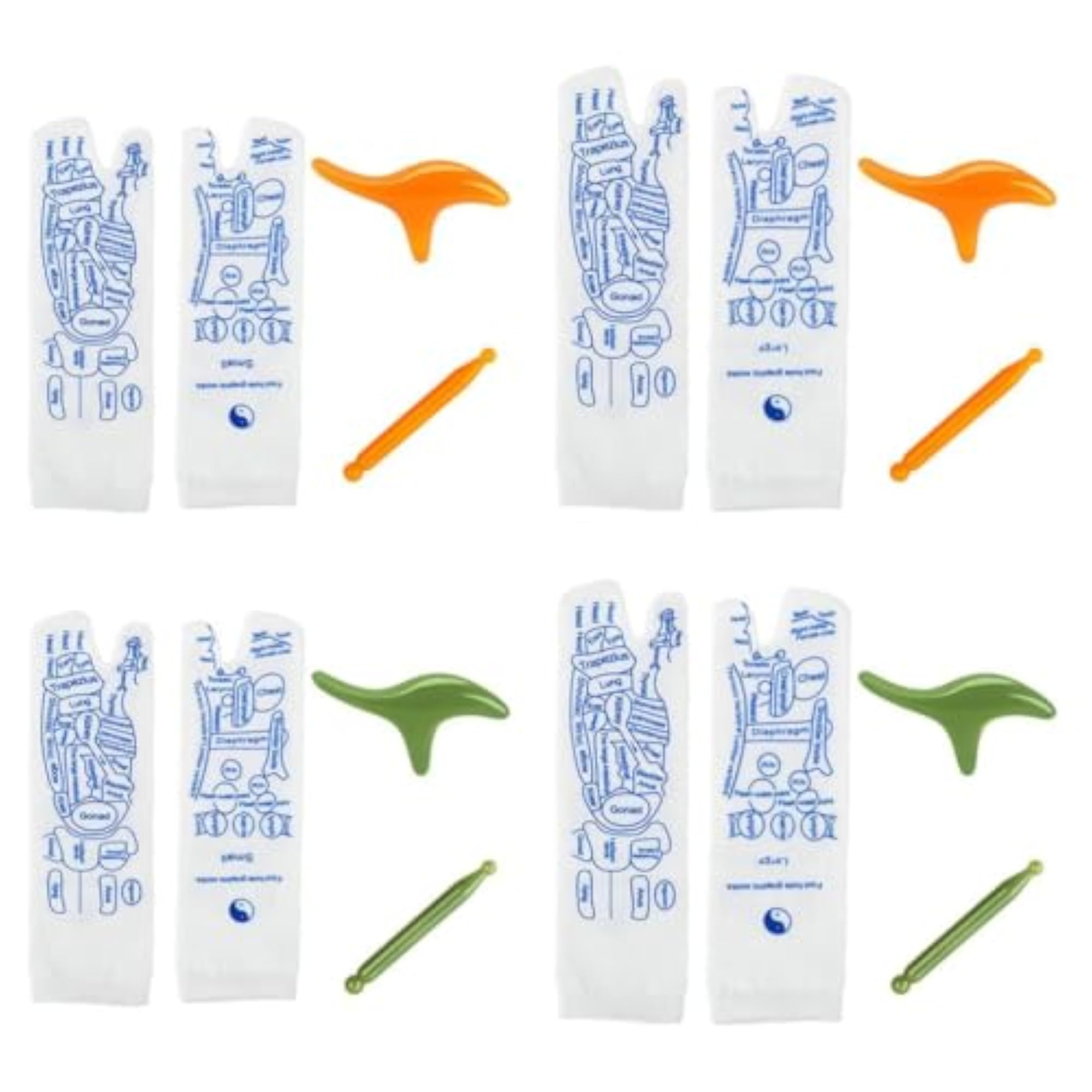 Reflexology Sock with Zone Marked Acupoint Illustration, Pain Relief