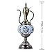 Marrakech Turkish Mosaic Glass Table Lamp Teapot Moroccan Lantern Decorative Tiffany Style Desk Night Light for Bedroom,Living Room, Coffee Table (Blue)