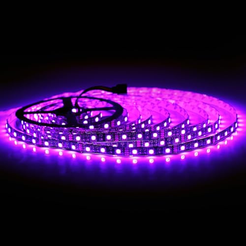 Image of SUPERNIGHT 5050 RGB LED Strip Lights, 32.8ft, 600 LEDs, Black PCB | DC 24V, Color Changing, Valentine Decor, Wedding Sparklers, Christmas Lights, Indoor Decoration,Not Included Power Source