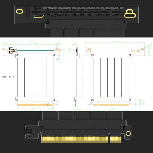 300 mm PCIe 3.0 X16 Cavo Riser per GPU PCIe 3.0 di fascia bassa, come GeForce RTX 20/GTX 16/GTX 10 Series e AMD Radeon RX5000/VII/RX Vega/R9 Fury Series, ecc. - Scheda video - Immagine 8