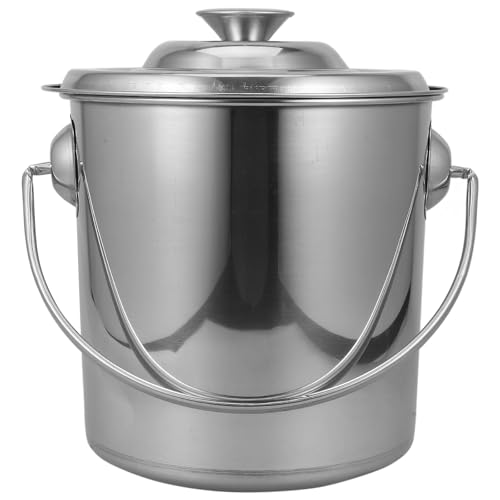 Milisten Cubo de Cocina Multifuncional de Acero Inoxidable 201 20X20Cm Tapa y Asa, Apto para Almacenar Arroz y Líquidos Hogar y Eventos