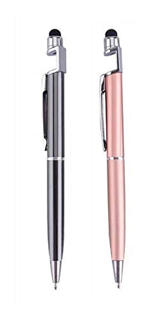 2 Pc 3 In 1 Stylus Capacitive Writing Pen With Mobile Stand Holder For Mobile (Random Color)Desktops-image-11