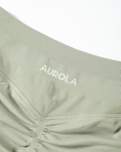 Image of AUROLA Influence Workout Shorts for Women,2.5 3.5 4.5 5.5 6.5 No Roll Up Squat Proof Scrunch Seamless Compression Gym Short