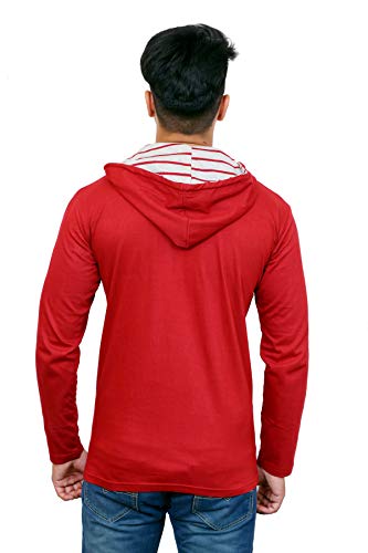 Image of Men's Cotton Hooded Full Sleeves Round Neck Casual T-Shirt