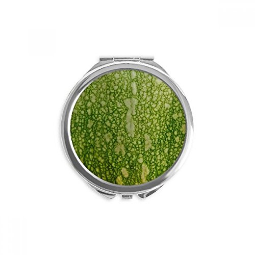 Miroir rond portable citrouille verte pour retouches maquillage en voyage