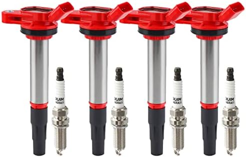 Kit de Bobinas de Ignição UF596 Pindex e Velas de Iridium 93501 para Toyota, Lexus, Scion e Pontiac 1.8L L4 – 4 unidades