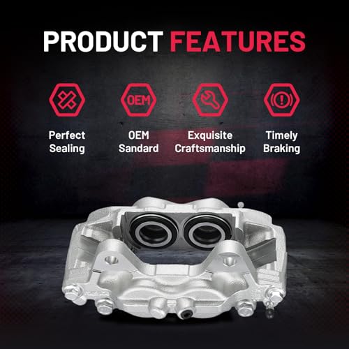 Image of BDFHYK 14144305 14144306 Front Disc Brake Caliper Assembly Compatible with Lexus GX460 2014-2020 4.6L V8, Compatible with Toyota 4Runner 2014-2020 4.0L V6, GAS 2pcs
