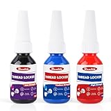 Realth Schraubensicherung | 10ml x 3 Schraubenkleber | Blau und Rot und Lila | Dichtungsmutter Bolzen | Schraubensicherungsmittel für Gegen Verlust und Leckage
