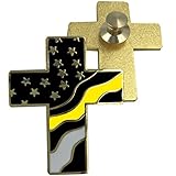 LEO Challenge Coins Thin Gold Line American Flag Cross USA Lapel pin Cloisonné 911 Dispatcher...