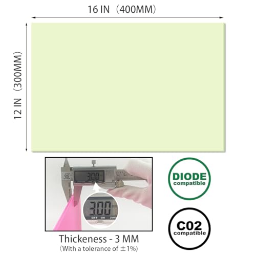 Image of 2-Pack Pistachio Green Cell Cast Acrylic Sheets, 11.8x15.7 x 1 /8 in | Pastel Color, Glossy /Matte Finish for Laser Cutting, Engraving & DIY Crafts