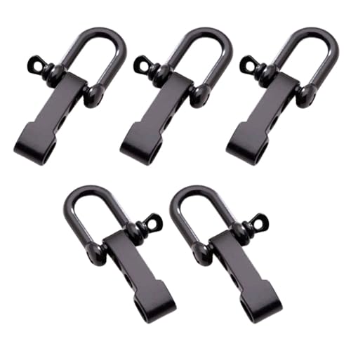 WANGCL Lot de 10 fermoirs paracorde en forme de D pour bracelets de survie en plein air - Noir