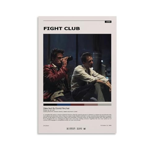 Póster clásico de la película Fight Club, pósteres musicales minimalistas para habitación, lienzo estético, arte de pared, decoración de dormitorio, 12 x 18 pulgadas (30 x 45 cm)