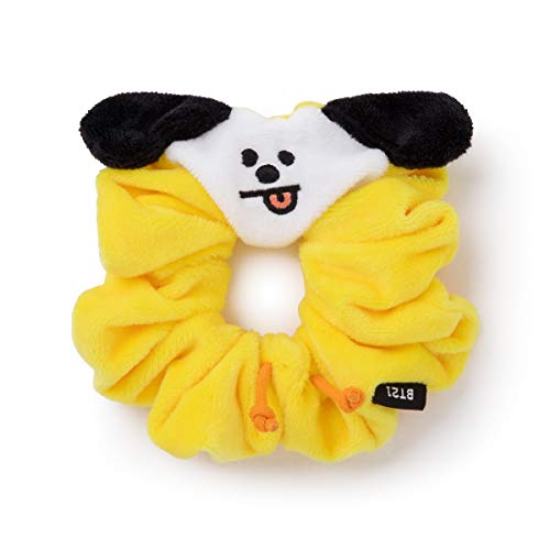 BT21 CHIMMY Character Scrunchie Elastic Hair Tie Band Accessories for Girls, Yellow