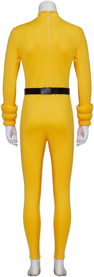 MelangCos Men's Yellow Cartoon Jumpsuit Movie Character Suit Halloween Costume