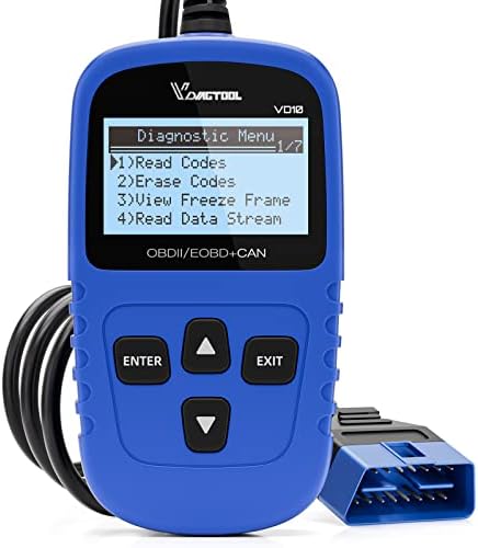VDIAGTOOL VD10 OBD2 Scanner Code Reader Car Diagnostic Tool Engine Fault Code Reader for Turn Off CEL with Freeze Frame/I/M Readiness for All OBDII Protocol Cars, OBD2 Scanner Diagnostic Tool