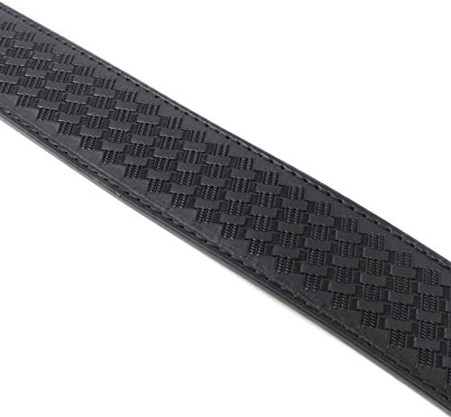 BC Belts Leather Belt Strap with Embossed Basket Weave Pattern 1.5" Wide with Snaps3