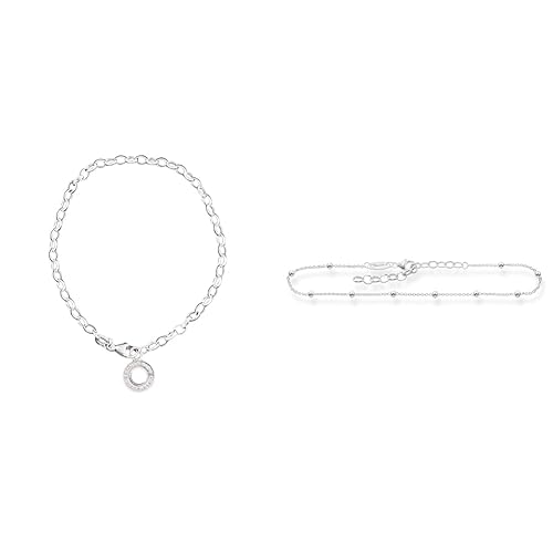 Thomas Sabo Women Charm Anklet Charm Club 925 Sterling Silver X0034-001-12 - Medium - + Without motif
