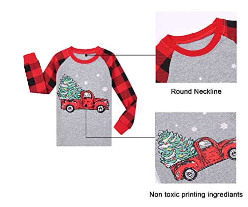 Benaive Boys Christmas Pajamas Kids Xmas Holiday Pjs 100% Cotton, 2-Piece Boys Sleepwear Long Sleeves Set Size 10 - image 5
