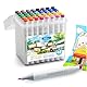 NGTeco 48 Farben Dual Tip Marker Set, Stifte mit Pinsel,und Meißelspitze für Künstler, Studenten, Zeichnen, Skizzieren, Kalligraphie und Illustrationen, Lebendige Farben, Schnelltrocknend, Ungiftig