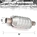 UMIUP 2.5'' Inlet/Outlet Catalytic Converter Universal High Flow Front Catalytic Converter Direct Fit Cat Converter with Heat Shield & O2 Port Catalytic Convert (EPA Compliant)