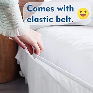 Aemilaselasticwrinklebedskirtsforadjustablebedsupersoftmicrofibertailoredwraparounddustruffleforqueensize14inchdropwhite  Urban Country Home Decor Aemilas elastic wrinkle bed skirts for adjustable bed super soft microfiber tailored wrap around dust ruffle for queen size 14 inch drop white  urban country home decor