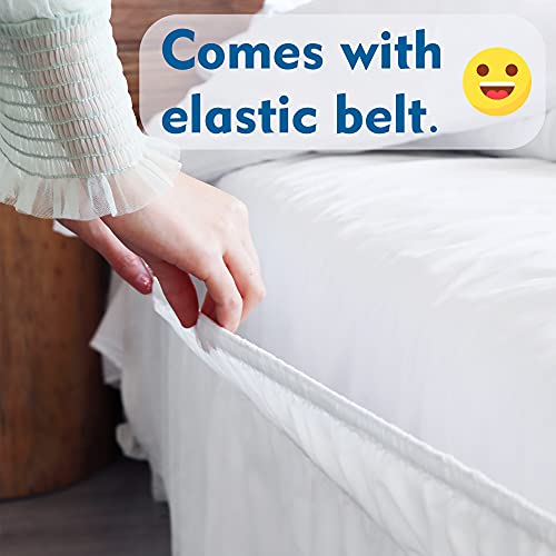 Aemilaselasticwrinklebedskirtsforadjustablebedsupersoftmicrofibertailoredwraparounddustruffleforqueensize14inchdropwhite  Urban Country Home Decor Aemilas elastic wrinkle bed skirts for adjustable bed super soft microfiber tailored wrap around dust ruffle for queen size 14 inch drop white  urban country home decor