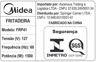 Fritadeira Airfryer Sem Óleo, 4L, Preto, 220v, Midea