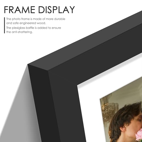 Image of DUENPY 8.5x11 Double 5x7 Picture Frame Double Picture Frame Displays Two 5x7 inch Photos Available Horizontal Wall Mounting Display and Vertical Black
