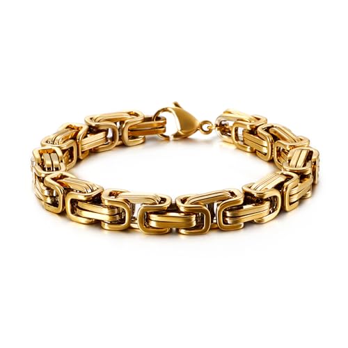 Pulsera Cadena para Hombre, Acero Inoxidable 6mm 8.6 Pulg miniatura 1