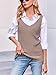 Tutorutor Womens Sleeveless V Neck Sweater Vest Summer Knitted Loose Cami Tank Top Khaki