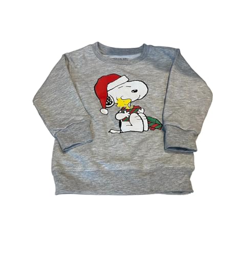 Kids' Christmas Long Sleeve Sweatshirt - 3T (Compatible with Peanuts) Grey