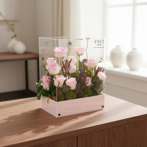 Vitrina acrílica rectangular con acabado elegante para decoración 6