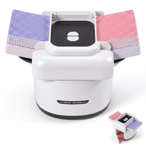 Mystarry Automatic Pokers Card Shuffler Automatic Card Shuffler 1-4 Deck Rechargeable Shuffler Machine for Poker Bridge Texas Holdem Mahjong Cards Canasta
