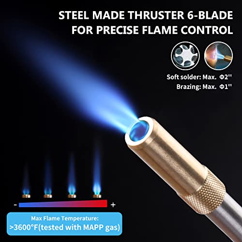 MAPP Map Gas Torch Kit with Holster, Adjustment Knob Trigger Start Propane Hose Torch for Brazing, Soldering, Welding, Plumbing, HVAC